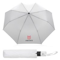 Weißer 21" Impact AWARE™ RPET 190T Mini-Schirm automatic open mit Logo