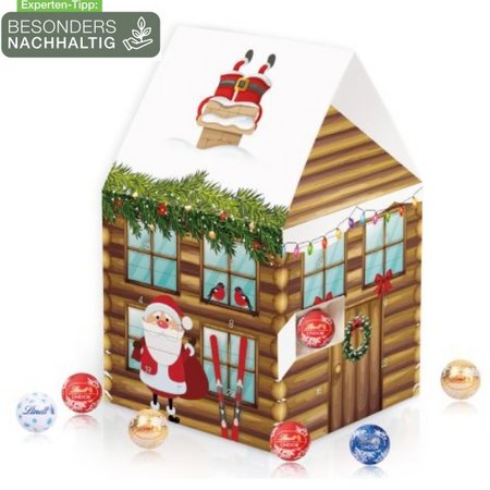 Adventshaus Lindt Edition Organic  mit eigenem Logo bedrucken
