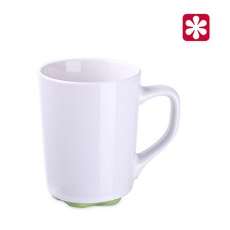 Keramikbecher Ivory Boden hellgrün mit eigenem Logo bedruckt