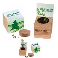 Naturwürfel Fichte mit eigenem Logo