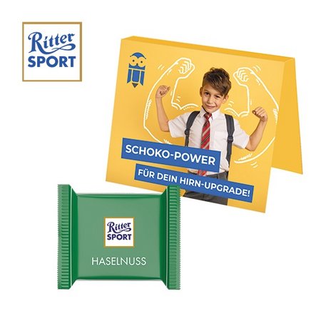 Werbekarte Midi Ritter SPORT Mini mit eigenem Logo
