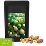 Bio Zimt-Mandel Vanille-Cashew Mix ca. 80g im Standbeutel Mini schwarz mit Logo