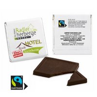 Fairtrade Schokoladen-Täfelchen mit Logo