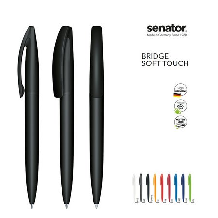 Senator Kugelschreiber Bridge Soft Touch bedruckt mit eigenem Logo