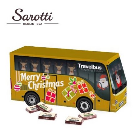 3D Adventskalender Bus Sarotti Schokolade mit Logo