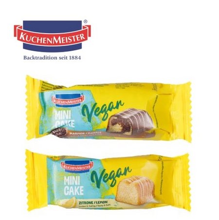 Varianten Mini Kuchen vegan im Werbeschuber mit Logo