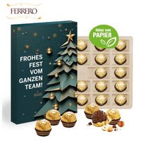 Wand-Adventskalender mit Ferrero Rocher  Inlay aus Papierfaser mit Logo