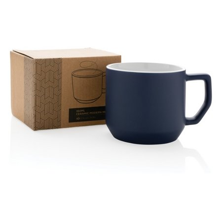 Blaue Moderne Keramiktasse 350ml mit Logo