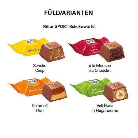 Füllvarianten Adventskalender Eco XL Ritter Sport mit Logo