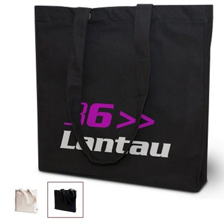 Lantau Baumwolltasche 40 x 40 x 7 mit langen Henkeln und Logo