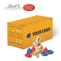 3D Präsent Container Ostern mit Lindt Schokoladenmischung mit Logo