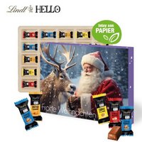 Adventskalender Lindt HELLO Mini Stick Mix Inlay aus Papierfaser mit eigenem Logo