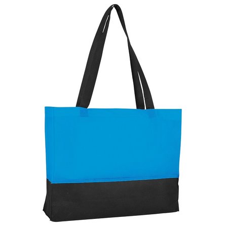 City-Bag ca. 38x29x10 cm hellblau-schwarz als Werbegeschenk