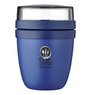 Blauer Mepal Ellipse Mini 300+120 ml Lunchpot mit Logo
