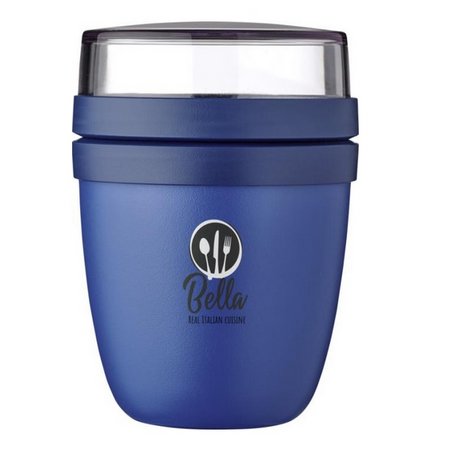 Blauer Mepal Ellipse Mini 300+120 ml Lunchpot mit Logo