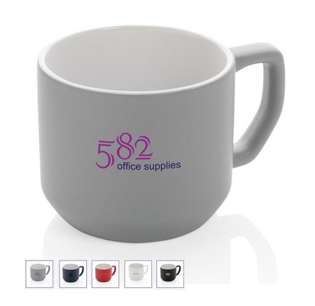 Graue Moderne Keramiktasse 350ml mit Logo