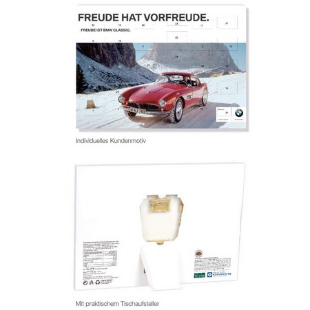 Tischaufsteller Adventskalender mit 31 Türchen 