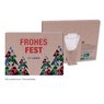 Aufsteller Tisch Adventskalender aus Naturkarton Lindt Gourmet Edition Organic mit  Logo