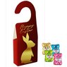 Schoko-Figur Hase 36g (6 Stück) bedruckt mit Logo am Türaufhänger