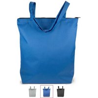 Tasche ATLANTA 38 x 42 cm aus 300D Polyester mit Reißverschluss Bodenfalte  und langen Henkeln mit Logo