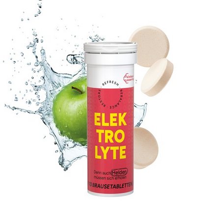 Elektrolyte Brausetabletten mit Apfelgeschmack bedruckt mit Logo