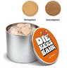 Geprägte Kekse, einzeln verpackt – Runddose mit Logo