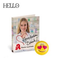 Werbe-Klappkarte Lindt HELLO Mini Emoti mit Logo
