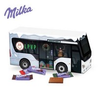 3D Adventskalender Bus mit Milka Schokolade mit Logo