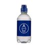 Quellwasser still mit Sportverschluss 330 ml blau bedruckt mit Logo