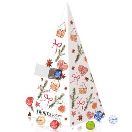 Adventskalender Lindt Weihnachtspyramide mit eigenem Logo bedrucken