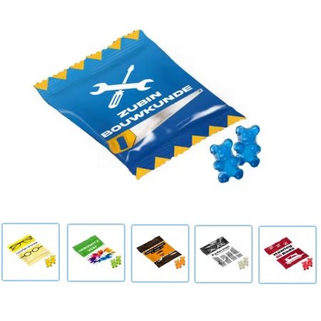 Fruchtgummibärchen blau mit Logo oder Werbung