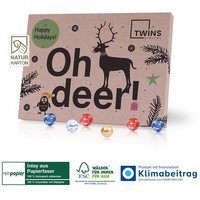 Tisch Adventskalender aus Naturkarton Lindt Gourmet Edition Organic mit eigenem Logo