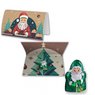 Mini Schoko-Weihnachtsmänner (vegan) ca. 7g Werbekarte A6 gefaltet mit Logo