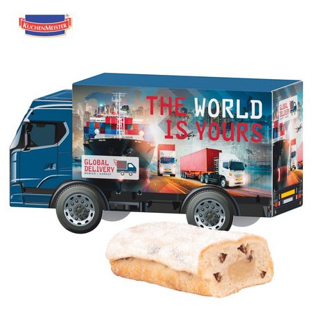 3D Präsent LKW KuchenMeister Ministollen mit Logo