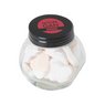 Bonbonglas mini, gefüllt mit ca. 30 gr. Herzbonbons als Werbegeschenk