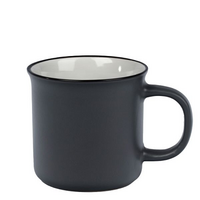 Keramikbecher Vintage grau 260ml bedruckt mit Logo