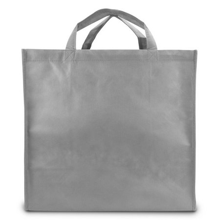 PP-Tasche Moskau grau 46 x 44 x 25 cm mit kurzen Henkeln mit Logo