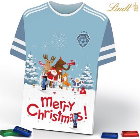 Täfelchen Adventskalender Trikot Lindt mit Logo