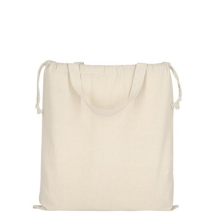 Baumwolltasche CLASSIC 38x42 cm mit zwei kurzen Henkeln und doppeltem Kordelzug als Werbeartikel