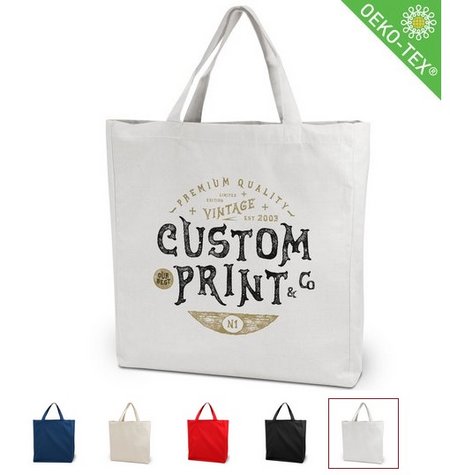 Baumwolltasche Shanghai mit kurzen Henkeln mit Logo
