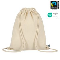 Turnbeutel 38 x 46 cm aus Fairtrade-zertifizierter Baumwolle, ca. 200 g-m² mit Logo