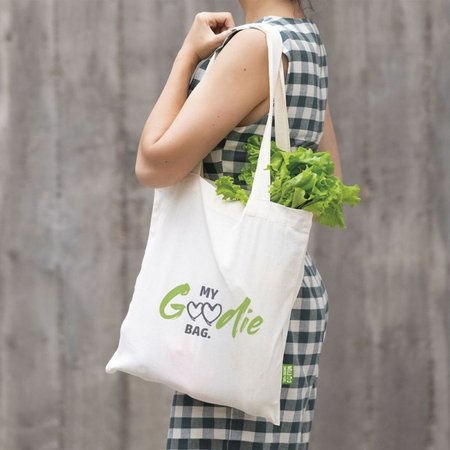 Bio-Baumwolltasche Perth 38 x 42 cm mit langen Henkeln mit Werbung