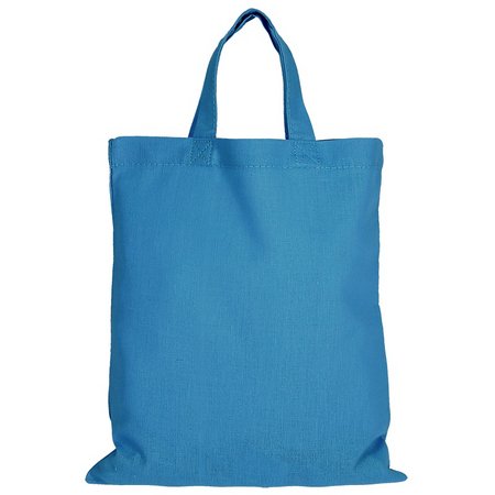 Baumwolltasche Midi 28x32 cm mit kurzen Henkeln hellblau als Werbegeschenk