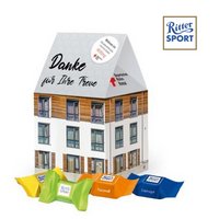 3D Präsent Haus mit Ritter SPORT Schokowürfel mit Logo