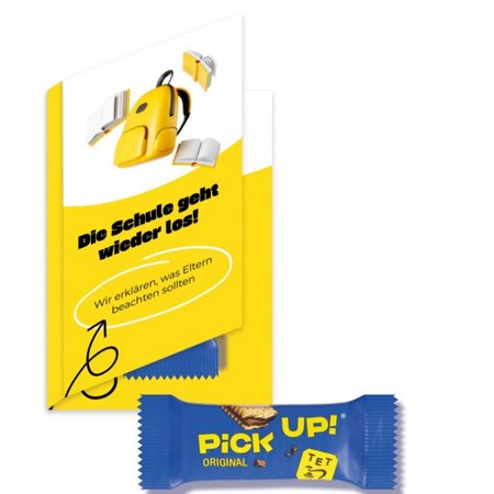 Umschlag mit PICK UP! Mini mit Logo