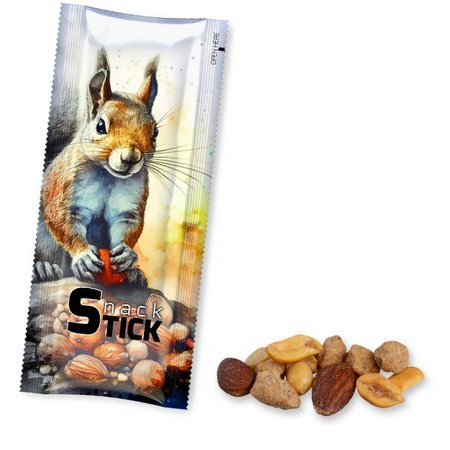 Geröstete gesalzene Nussmischung 30g Snack Stick bedruckt mit Logo