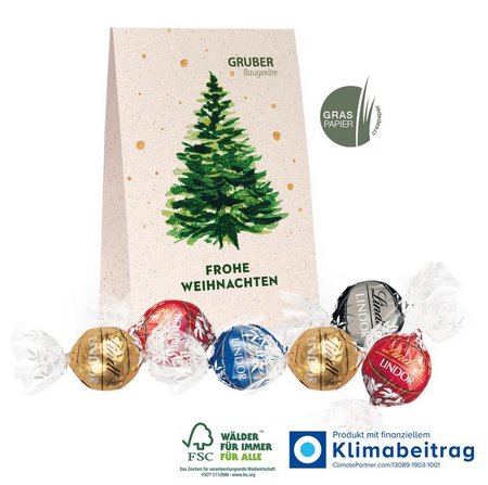 Werbetasche mit süßer Füllung Lindt Londor Pralinés  mit eigenem Logo