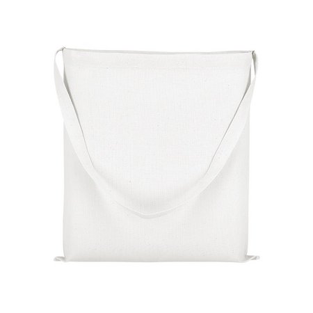 Baumwolle CLASSIC 38x42 cm mit einem langen Henkel weiß als Werbegeschenk