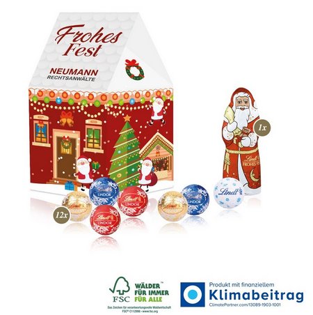 3D Präsent Haus Lindt Minis mit eigenem Logo