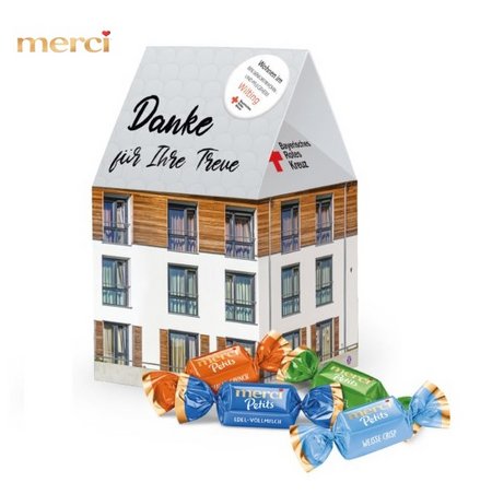 3D Präsent Haus Merci Petit mit Logo